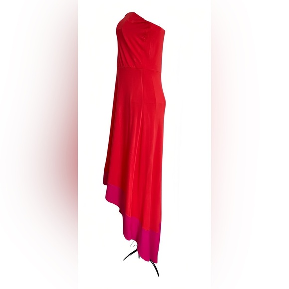 The Limited Petite Strapless High-Low Dress Red & Magenta Colorblock Size M - Picture 2 of 10